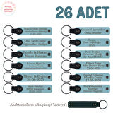 Gök Mavi & Lacivert, Öğretmeninden Mesajlı Karne Anı Anahtarlık 26’lı Set, Tüm Sınıfa Özel