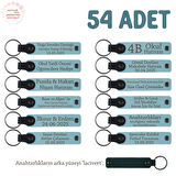 Gök Mavi, Anneler Günü İçin Kişiselleştirilmiş Anı Anahtarlık 54’lü Set, Özel Etkinlikler İçin