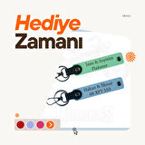 Yol Sürücülerine, İsim Ve Plaka ve Yazılı 2'li Anahtarlık Hediyelik Takım, Nar Çiçeği-S Kahve-Laci
