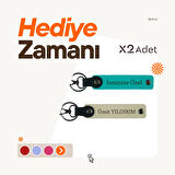 Dayıya Kalıcı Hatıra – İsim Soyisimli 2’li Hediyelik Anahtarlık, Açık Kahve-Yeşil-Sütlü Kahve