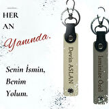 Akrabaya Manevi Hediye, İsim & Soyisim Yazılı 2’li Anahtarlık Seti, Kırmızı-Beyaz-Siyah