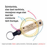 Anneye Yılbaşı Hediyesi, İsimli & Soyisimli 2’li Anahtarlık Hediye Takımı, Sütlü Kahve-Turkuaz-Gri