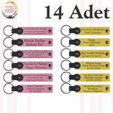 Pembe & Sarı, 14’lü Set, Kişisel Deri Anahtarlık, Voleybol Takımına Motivasyon Hediyesi