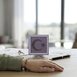 Modern Hilal Temalı Kelime-i Tevhid Objesi, Sevdiklerinize Anlamlı ve Şık Bir Armağan 10x10 cm