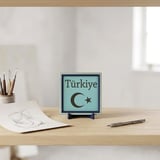 Türkiye Silüetli Şık Dekoratif Parça, Yaşam Alanınızın Enerjisini Yükselten Modern Tasarım 10x10 cm