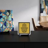 Hamsa Motifli Zarif Dekoratif Obje, Ev ve Ofisiniz İçin Modern ve Anlamlı Bir Detay 10x10 cm