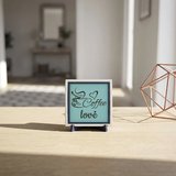 Coffee Love Yazılı Çağdaş Dekoratif Parça, Yaşam Alanınıza Keyif Katan Aksesuar 10x10 cm