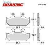YARI METALİK ARKA FREN BALATASI / SUZUKI / AN 650 BURGMAN / 650cc / ARKA  / 2004-2005-2006-2007-2008-2009-2010-2011-2012-2013-2014-2015-2016-2017-2018-2019