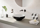 VitrA Origin A4258136 Ankastre Lavabo Bataryası, İki Rozetli, Sıva Üstü, Mat Siyah
