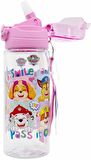 Pembe Paw Petrol Şeffaf Matara 500ml + Paw Petrol Beslenme Kabı - Lisanslı Paw Petrol Pipetli Matara