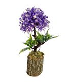 Bonsai Dekoratif Yapay Ağaç Yarım Top Kafalı Mor Bonzai 30CM