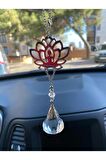 Yeni Lotus Çiçeği Ortası Yoga Yapan Taşlı Suncatcher Araç Içi Dikiz Ayna Süsü