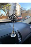 Yeni Lotus Çiçeği Ortası Yoga Yapan Taşlı Suncatcher Araç Içi Dikiz Ayna Süsü