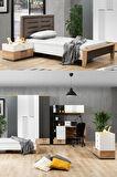 Relax Genç Odası - 4 Kapılı Dolap, Karyola, Komodin, Şifonyer, Çalışma Masası