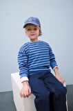 DeFacto Erkek Bebek 2'li Takım Bisiklet Yaka Çizgili Sweatshirt Beli Lastikli Eşofman Altı D7750A525SPNV256