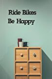 Ahşap Ride Bikes Be Happy Duvar Yazısı Duvar Süsü Bisiklet Yazısı