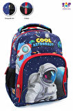 2 Gözlü Jet Cool Astronot Anaokulu Çantası - Erkek Çocuk Çanta Kreş Çantası - Astronot Çanta
