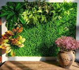 Yapay Çiçek Duvar Kaplama 1M2 120*80 CM Panel Şimşir Dik Duvar Uygulama