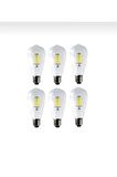 St64 4w 6500k Beyaz Led Rustik 6'lı Paket Dekoratif Ampul Vintage Aydınatma St64 Beyaz