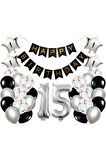 Gümüş 15 Yaş Doğum Günü Balon Seti