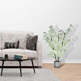 Yapay Ağaç Bambu Dalında Beyaz Bahardalı Ağacı 80 cm Ağacı Japon Kiraz Çiçeği 