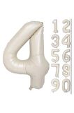Folyo Balon 4 Rakamı 76 Cm Krem Renk