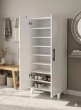  Teknor 24 Çift Kapasiteli Modern Kapaklı Ayakkabılık Dolabı Çok Raflı Geniş Depolama Alanlı Beyaz Ayakkabı Dolabı
