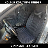 Opel Astra H Sedan 2005koltuk uyumlu 2li minder ve 2 adet yastık- Siyah kalın süngerli
