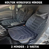 CR-V 2007koltuk uyumlu 2li minder ve 2 adet yastık- Siyah kalın süngerli