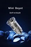 ES-CC244C 2 Adet 5V 3.4A Usb Çıkışlı Ekstra USB to Type-C Kablolu PD Hızlı Araç Şarj