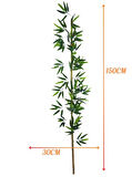 5li Set Yapay Bambu Sopası 16 Yapraklı 150cm Yapay Çiçek Bambu Duvarı Separatör Çiçeği Yapay Çiçek