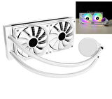 İce Demon 2 Fanlı Rgb 240mm Watercooler Beyaz Sıvı Soğutma İşlemci Fanı / Profesyonel Soğutucusu