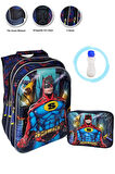 Kabartmalı Süper Batman Okul Çantası + Beslenme + Suluk Batman Çanta İlkokul Çanta Erkek Okul Çanta