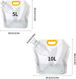 5 Litre Katlanabilir Su Çantası - Su Çantası Piknik Çantası Bakliyat Kabı Kamp Sürahisi