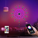 RGB Havai Fişek Led - Sese Duyarlı Led Uygulamalı USB li Kumandalı Led Parti Ledi Yılbaşı Led Dekor