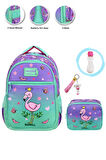 Smile Flamingo Okul Çantası + Beslenme + Suluk + Anahtarlık - İlkokul Çantası Kız Okul Çantası