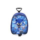 Çekçekli Parlak Sonic Anaokulu Çantası + Suluk - Süper Sonik Kreş Çantası
