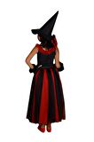 Kırmızı Siyah Cadılar Bayramı Elbise - Halloween Cadı Kostümü Halloween Elbise - Cadı Elbise