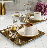 REGNA HOME Fine Living Mocha Tepsili 10 Parça 2 Kişilik Special Set- Lokumluklu -kadehli