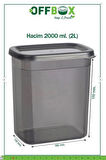 OFFBOX 6 Adet 12 Parça Dikdörtgen 2 Litre Erzak Bakliyat Saklama Kabı Çeyiz Seti 20 Etiket Hediyeli