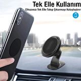 Coofbe Super Mıknatıs Torpido Üstü Araç Telefon Tutucu 360 Oynar Başlık 4X Mıknatıs Araç Tutucu
