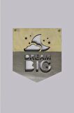 Dream Big Çocuk Odası Ahşap Gri Duvar Dekor Ürünü Bulut Yıldız Desenli 