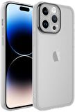 Apple iPhone 14 Pro Max Kılıf Metal Kamera Korumalı Transparan Renkli Kapak