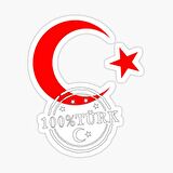 %100 Türk Araba Sticker Etiket 18 Cm Yapıştırma