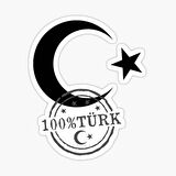 %100 Türk Araba Sticker Etiket 18 Cm Yapıştırma 2 