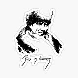 20cm Gazi Mustafa Kemal Sticker Yapıştırması ve İmzası