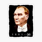 Mustafa Kemal Atatürk Renkli Araba Oto Sticker Yapıştırması 18CM