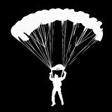 Skydiving Paraşut Araba Sticker 17CM Beyaz Renk