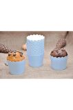 Makaron Mavi Cupcake Kapsül 25 Adet
