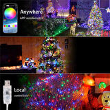 USB Fonksiyonlu Uygulamalı 5 Metre Rgb Yılbaşı Ledi Magic Led Kumandalı Led Çam Ağacı Ledi